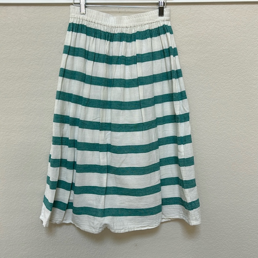 Sundae A-Line Cotton Striped Skirt